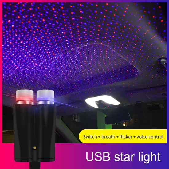 Car Roof Star Light Interior LED Starry Laser Atmosphere Ambient Projector USB Auto Decoration Night Home Decor Galaxy Lights