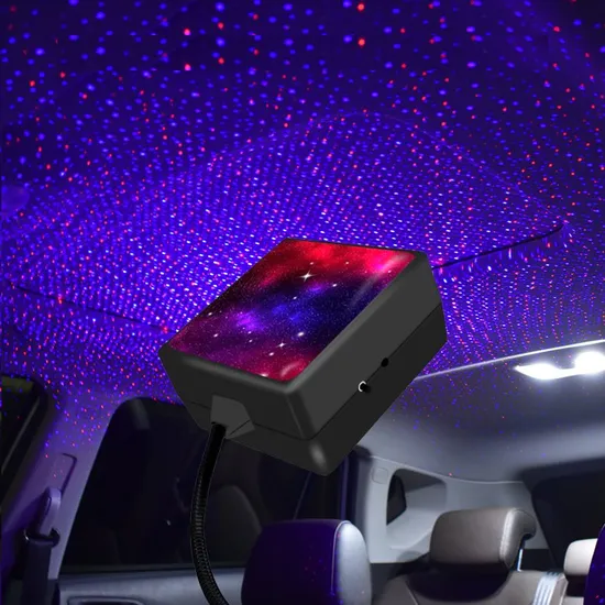 USB Starry Sky Projector Lens LED Lamp Neon Auto Atmosphere Light Ambient Car Roof Star Light