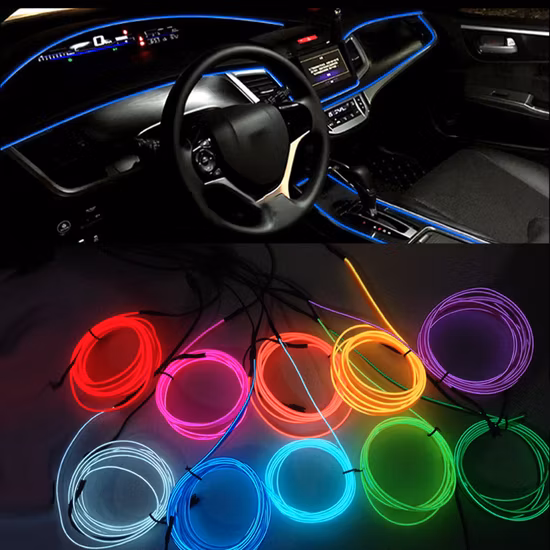 Hot Sale Car Interior Atmosphere Lamp LED RGB Neon Decorative EL Wire Ambient Flexible USB DIY Cold Light Line Strip Light 1m 5m